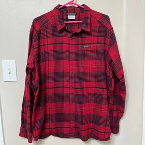 Columbia Men’s Button Shirt Sz XL Flannel Red/Black Soft
